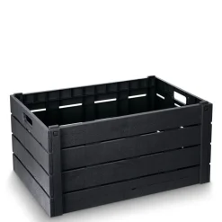 Rangement|Gifi Casier pliant imitation bois gris foncé