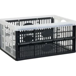 Rangement|Gifi Casier pliant 32L noir et blanc