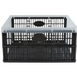 Rangement|Gifi Casier pliant noir et blanc transparent 32 L