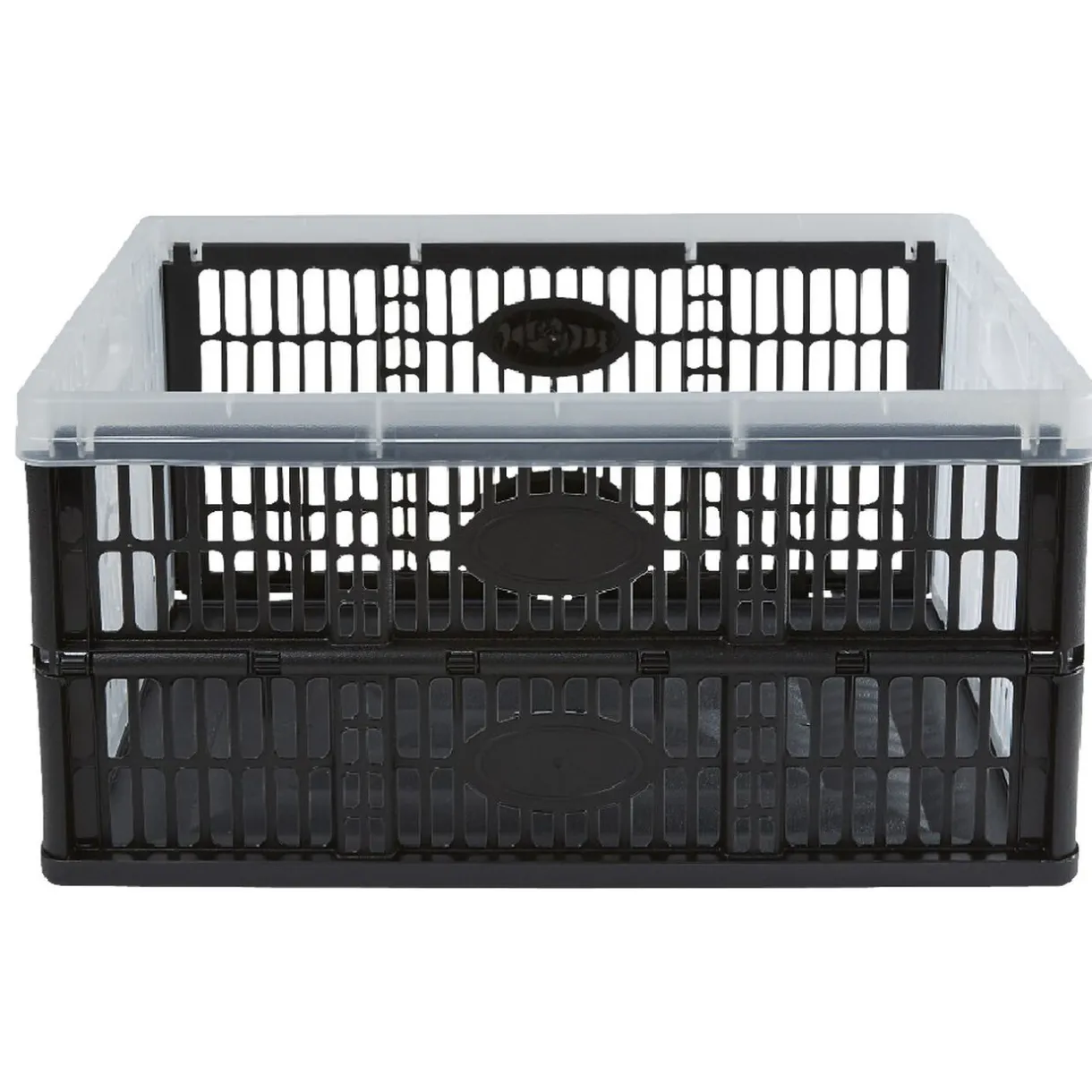 Rangement|Gifi Casier pliant noir et blanc transparent 32 L