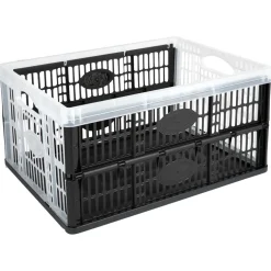 Rangement|Gifi Casier pliant noir et blanc transparent 32 L