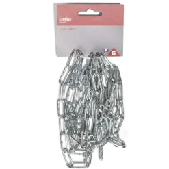 Discount Gifi Chaîne soudée en fer galvanisé Ø0,3xL.250cm