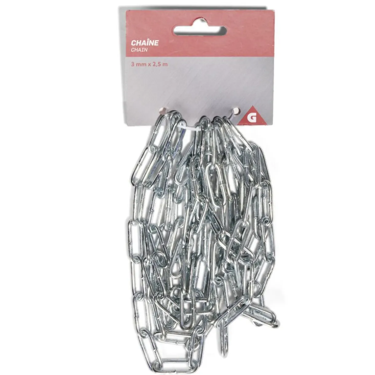 Discount Gifi Chaîne soudée en fer galvanisé Ø0,3xL.250cm