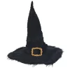 Sale Gifi Chapeau de sorcière noir à poils avec ornement doré
