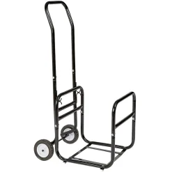 Sale Gifi Chariot avec panier à bûches en métal noir