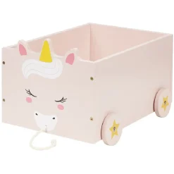 Rangement|Gifi Chariot enfant en bois sur roulettes design animal