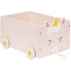 Rangement|Gifi Chariot enfant en bois sur roulettes design animal