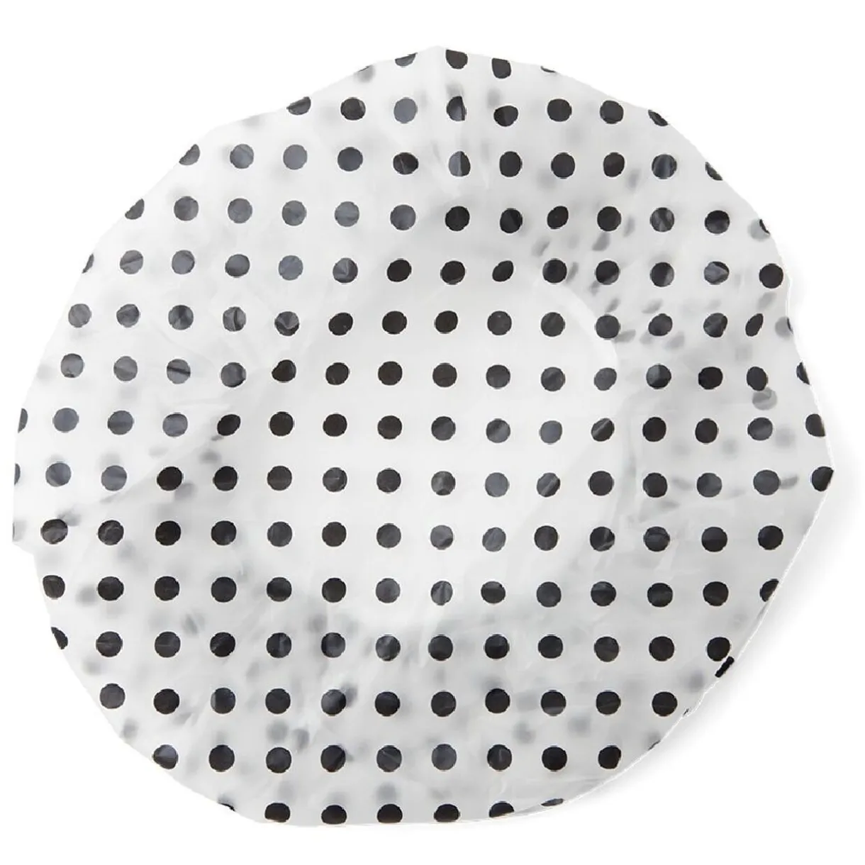 Discount Gifi Charlotte de douche à pois plastique blanc et noir