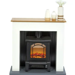 Hot Gifi Cheminée chauffante decorative encadrement blanc