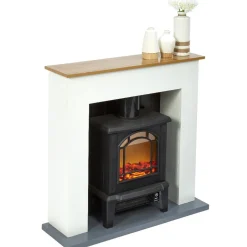 Hot Gifi Cheminée chauffante decorative encadrement blanc