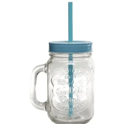 Chope transparente avec couvercle coloré et paille X 6^Gifi