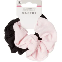 Best Gifi Chouchou en maille rose noir x2