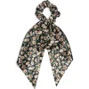 Clearance Gifi Chouchou foulard noir motif floral marron