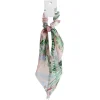 Gifi Chouchou foulard rose motif tropical vert et bleu