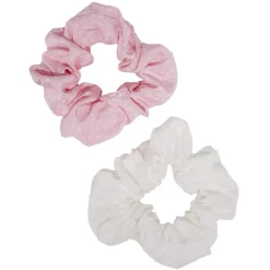 Gifi Chouchou motif pois rose et blanc Ø10cm x2