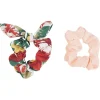 Clearance Gifi Chouchou noeud rose et multicolore motif tropical x 2