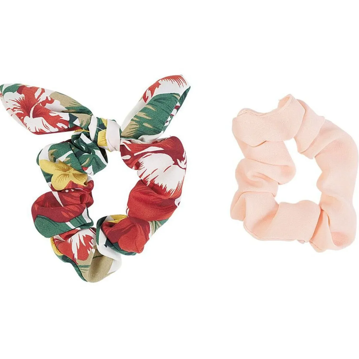 Clearance Gifi Chouchou noeud rose et multicolore motif tropical x 2