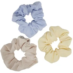 Gifi Chouchou pastel jaune/bleu/beige uni Ø10cm x3