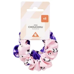 Outlet Gifi Chouchou scrunchie imprimé licorne et panda x2