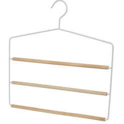 Rangement|Gifi Cintre 3 pantalons blanc et bois