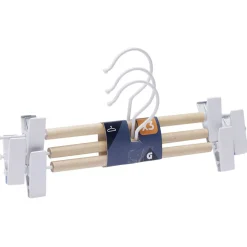 Rangement|Gifi Cintre à pinces en bois naturel et blanc x3