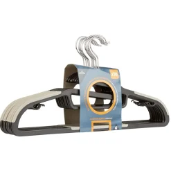 Rangement|Gifi Cintre antidérapant noir gris x10