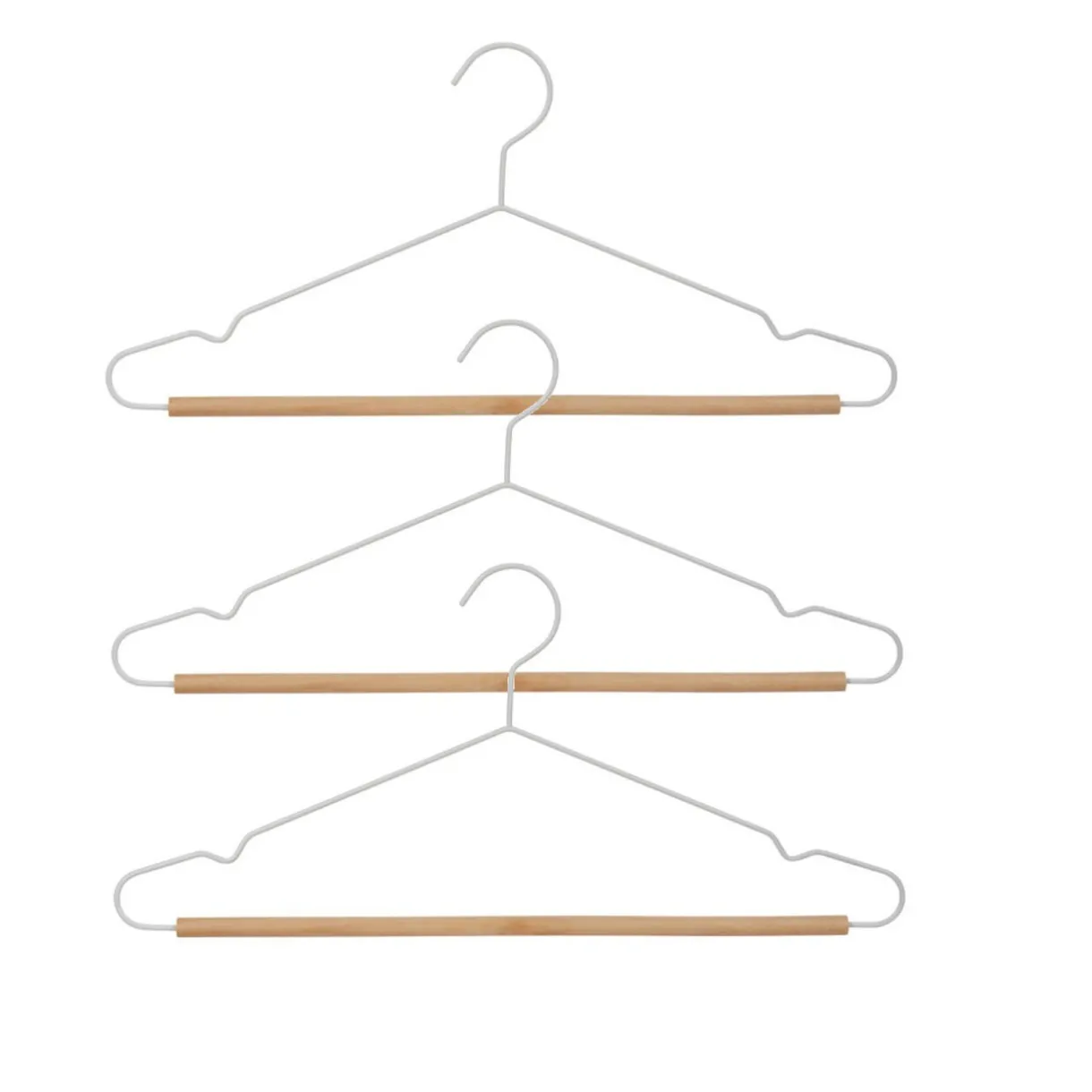 Rangement|Gifi Cintre blanc et bois x 3