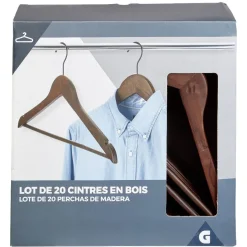 Rangement|Gifi Cintre en bois x20
