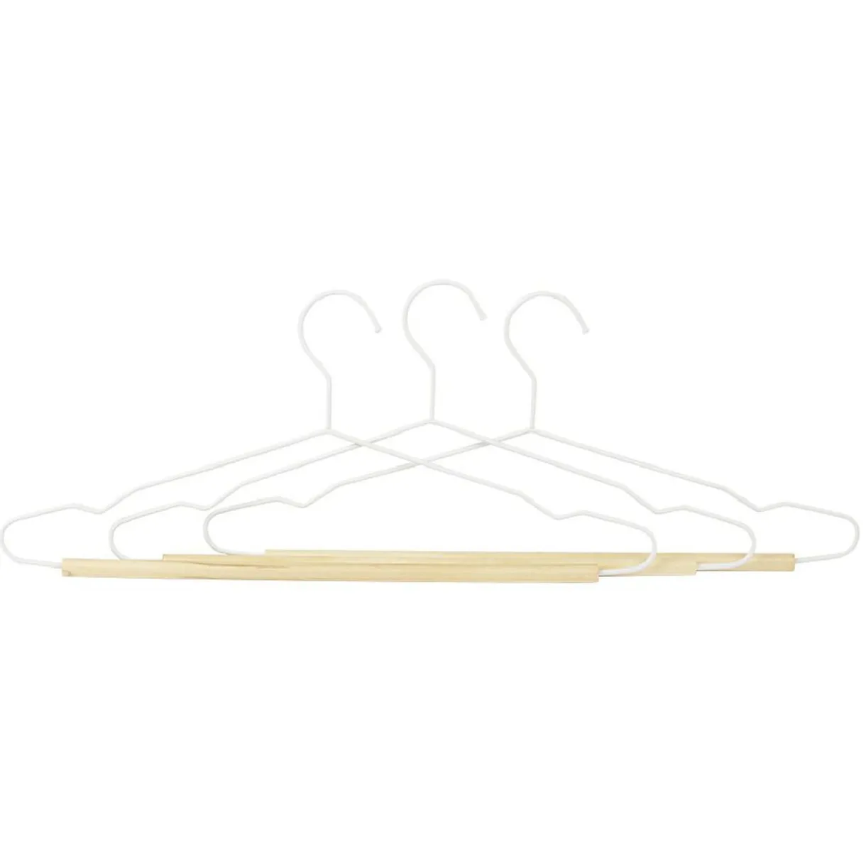 Rangement|Gifi Cintre en métal blanc et bois x3