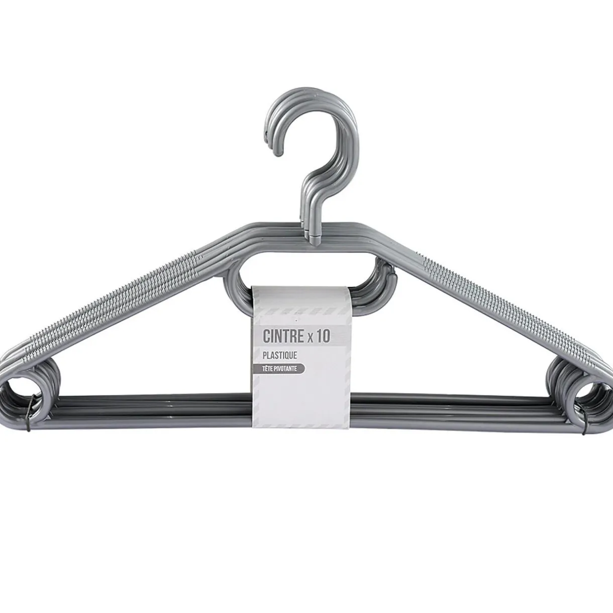 Rangement|Gifi Cintre en plastique gris aspect métal x10