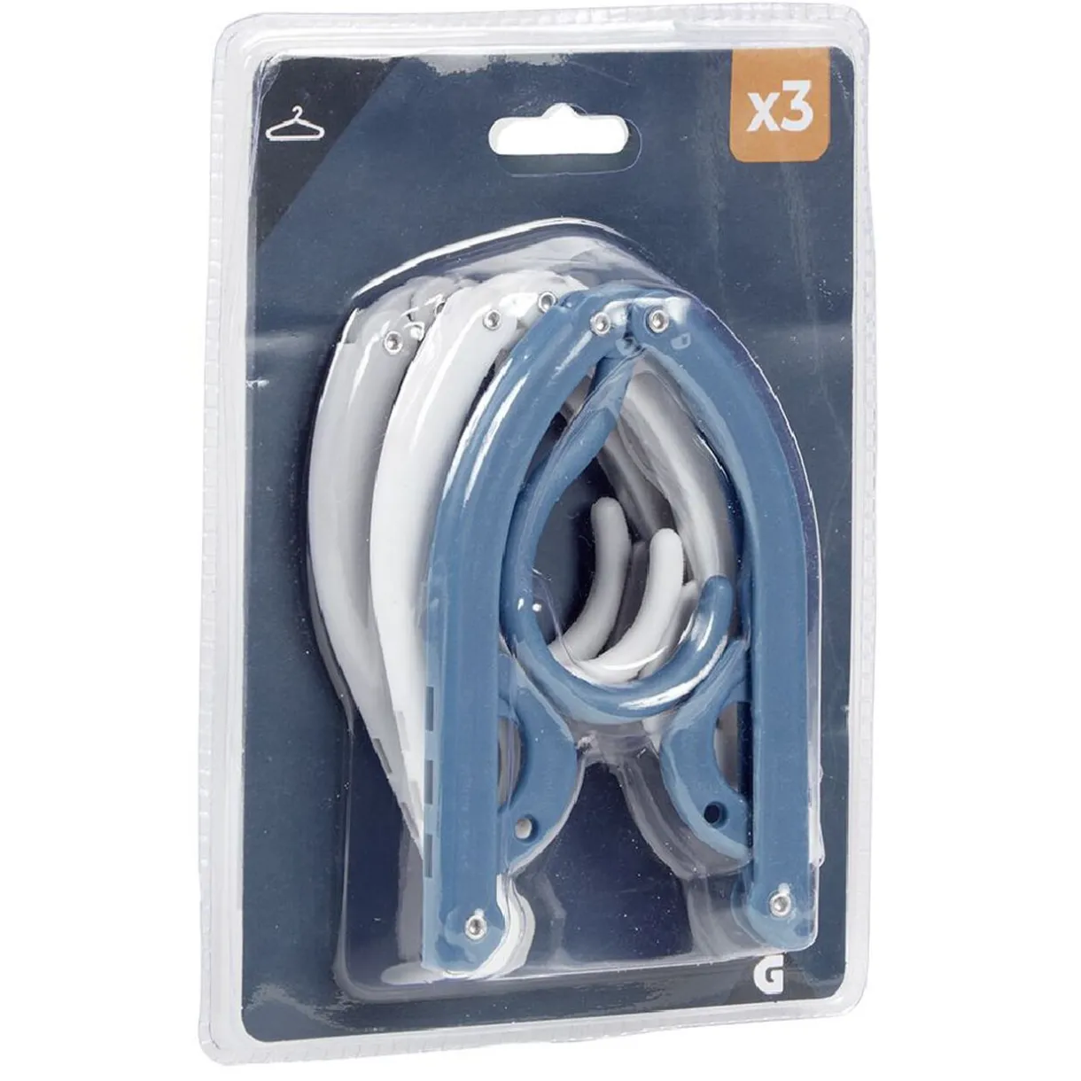 Rangement|Gifi Cintre pliable bleu blanc et gris x3