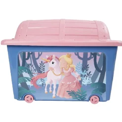 Rangement|Gifi Coffre à jouets design princesse et licorne rose violet 50 L