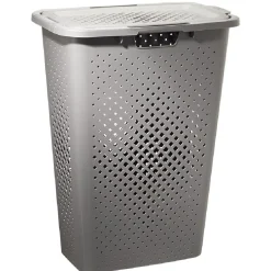 Entretien Du Linge|Gifi Coffre à linge ajouré gris 40 L