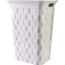 Entretien Du Linge|Gifi Coffre à linge blanc et gris 60L