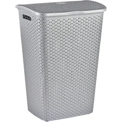 Entretien Du Linge|Gifi Coffre à linge gris argent 55 L