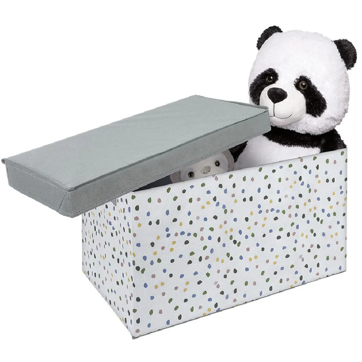 Rangement|Gifi Coffre de rangement en tissu gris