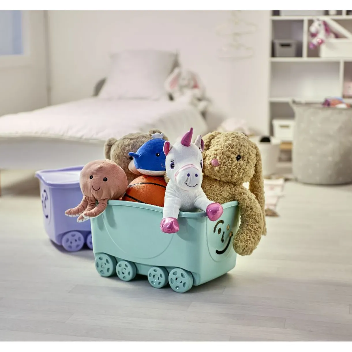 Rangement|Gifi Coffre de rangement enfant vert ou violet 58x39xH32cm