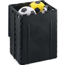 Rangement|Gifi Coffre de rangement et couvercle pliable noir