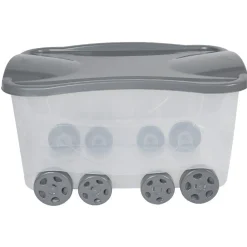 Rangement|Gifi Coffre de rangement gris enfant 47,5 L