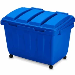 Rangement|Gifi Coffre de rangement sur roulettes bleu 160 L