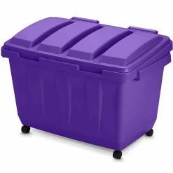 Rangement|Gifi Coffre de rangement sur roulettes violet 160 L