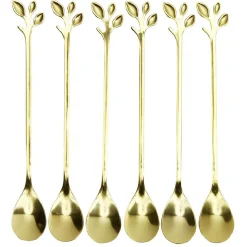 Coffret 6 petites cuillères inox doré^Gifi Best