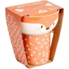 Coffret bol et mug en porcelaine renard orange^Gifi Discount