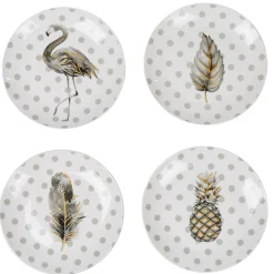 Coffret de 4 assiettes à dessert à pois et motifs^Gifi Best