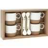 Coffret de 4 tasses expresso blanc et naturel^Gifi Best