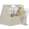 Coffret en bois avec 6 verres à vin "cuvée spéciale"^Gifi Sale
