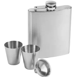 Coffret flasque whisky argentée shooters et entonnoir 20 cl^Gifi Online