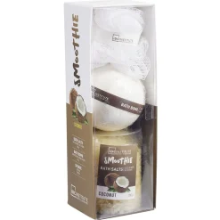 Sale Gifi Coffret fleur de douche bombe et sel de bain senteur smoothie fraise