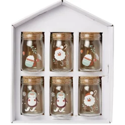 Coffret mini bocal en verre motif Noël couvercle liège x6^Gifi Outlet