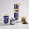 Coffret mug et accessoires bleu et blanc 12x29x8cm^Gifi Sale